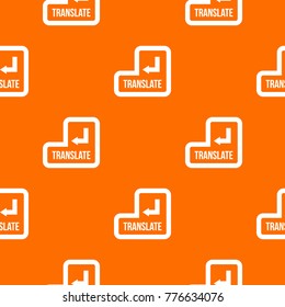 Translate button pattern repeat seamless in orange color for any design. Vector geometric illustration