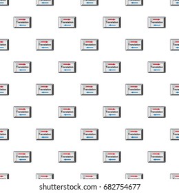 Translate button pattern seamless repeat in cartoon style vector illustration