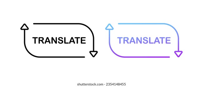Translate buttons. Linear, color, translate button, circle arrows. Vector illustration