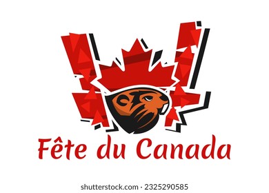 Traducir: Día de Canadá. Happy Canada Day (fête du Canada) Maple Leaf Vector Illustration (Feliz Día de Canadá). Adecuado para tarjetas de felicitación, afiches y banner.