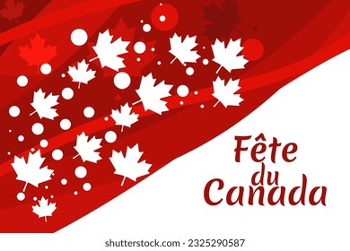 Traducir: Día de Canadá. Happy Canada Day (fête du Canada) Maple Leaf Vector Illustration (Feliz Día de Canadá). Adecuado para tarjetas de felicitación, afiches y banner.