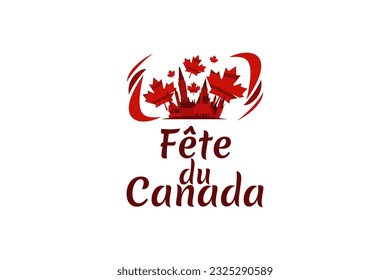 Traducir: Día de Canadá. Happy Canada Day (fête du Canada) Maple Leaf Vector Illustration (Feliz Día de Canadá). Adecuado para tarjetas de felicitación, afiches y banner.