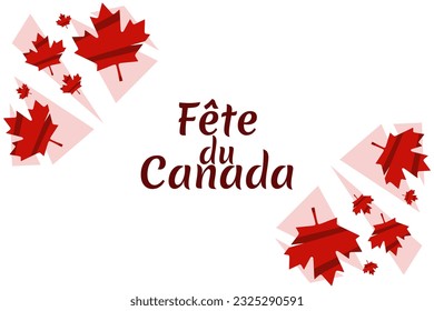 Traducir: Día de Canadá. Happy Canada Day (fête du Canada) Maple Leaf Vector Illustration (Feliz Día de Canadá). Adecuado para tarjetas de felicitación, afiches y banner.