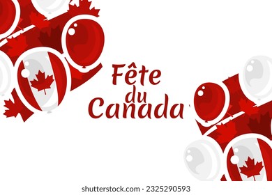 Traducir: Día de Canadá. Happy Canada Day (fête du Canada) Maple Leaf Vector Illustration (Feliz Día de Canadá). Adecuado para tarjetas de felicitación, afiches y banner.