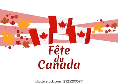 Traducir: Día de Canadá. Happy Canada Day (fête du Canada) Maple Leaf Vector Illustration (Feliz Día de Canadá). Adecuado para tarjetas de felicitación, afiches y banner.