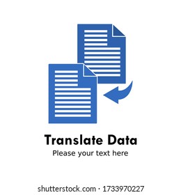 Translate data logo design template illustration. there are two file. This is good for computer and education