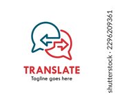 Translate design logo template illustartion