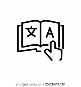 translate dictionary book icon sign vector