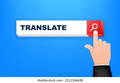 Translate finding search line. Vector illustration. Online education