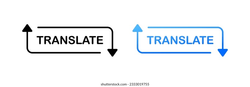 translate. Flat, color, Translate button, translate the content on the page. Vector icons.