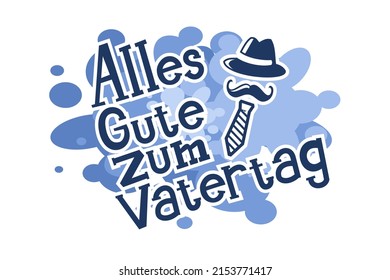 Übersetzen: Fröhlicher Vatertag. Happy Vatertag von Deutschland (alles zum mehrmaligen Vatertag), Vektorgrafik. Geeignet für Grußkarten, Poster und Banner.