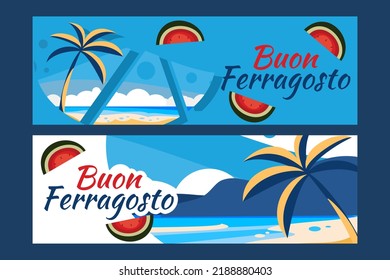 Translate: Happy Ferragosto. doodle art of Happy Ferragosto. Vector illustration. Suitable for greeting card, poster and banner.
