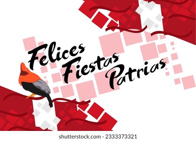 Translate: Happy Independence day (felices fiestas patrias).  July 28, Independence day of Peru vector illustration. Suitable for greeting card, poster and banner. 