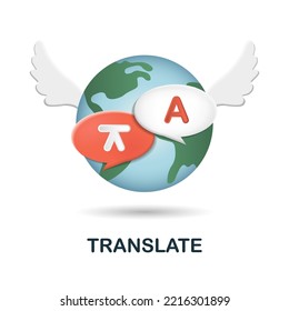 Translate icon. 3d illustration from discussion collection. Creative Translate 3d icon for web design, templates, infographics and more