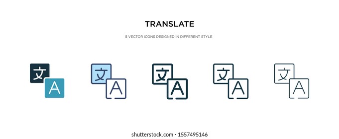 translate icon in different style vector illustration. two colored and black translate vector icons designed in filled, outline, line and stroke style can be used for web, mobile, ui
