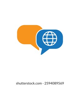 Translate icon, language translator, dictionary, chat translator. Chat bubble symbol or icon. Application or software. Realistic concept design. graphic elements
