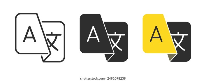 translate icon outline black flat design vector illustration