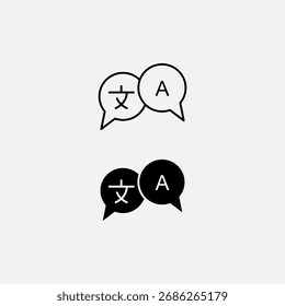 Translate Icon Vector – Language Translation Symbol, Global Communication Sign, Editable Stroke Illustration..eps