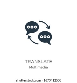 Translate icon vector. Trendy flat translate icon from multimedia collection isolated on white background. Vector illustration can be used for web and mobile graphic design, logo, eps10