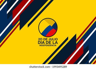 Translate: July 20, Independence day (dia de la independencia) of Colombia vector illustration. Suitable for greeting card, poster and banner. 