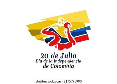 Translate: July 20, Independence day (dia de la independencia) of Colombia vector illustration. Suitable for greeting card, poster and banner. 