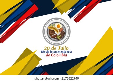 Translate: July 20, Independence day (dia de la independencia) of Colombia vector illustration. Suitable for greeting card, poster and banner. 