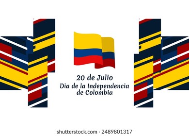 Translate: July 20, Independence day (dia de la independencia) of Colombia vector illustration. Suitable for greeting card, poster and banner. 