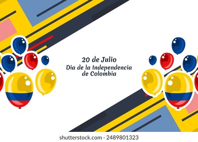 Translate: July 20, Independence day (dia de la independencia) of Colombia vector illustration. Suitable for greeting card, poster and banner. 