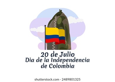 Translate: July 20, Independence day (dia de la independencia) of Colombia vector illustration. Suitable for greeting card, poster and banner. 