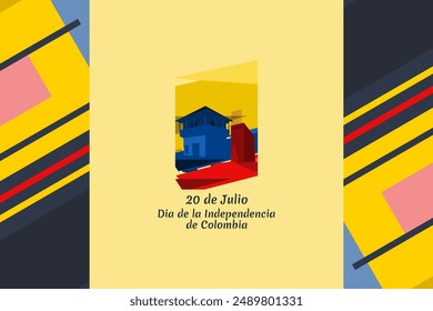 Translate: July 20, Independence day (dia de la independencia) of Colombia vector illustration. Suitable for greeting card, poster and banner. 