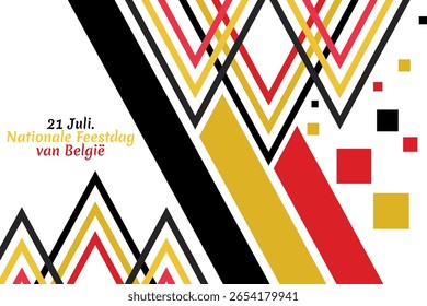 Translate: July 21, National Day of Belgium.  National Day Belgium (Nationale Feestdag van Belgie) Vector Illustration. Suitable for greeting card, poster and banner.