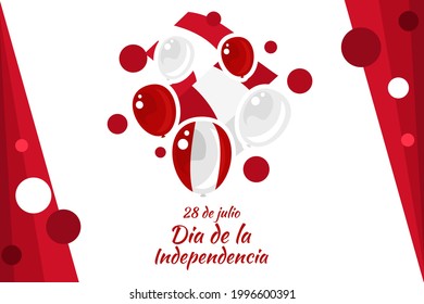 Translate: July 28, Independence day (dia de la independencia) of Peru vector illustration. Suitable for greeting card, poster and banner. 