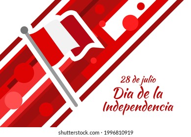 Translate: July 28, Independence day (dia de la independencia) of Peru vector illustration. Suitable for greeting card, poster and banner. 