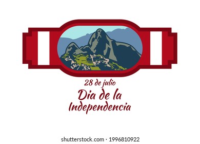 Translate: July 28, Independence day (dia de la independencia) of Peru vector illustration. Suitable for greeting card, poster and banner. 