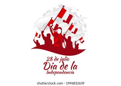 Translate: July 28, Independence day (dia de la independencia) of Peru vector illustration. Suitable for greeting card, poster and banner. 