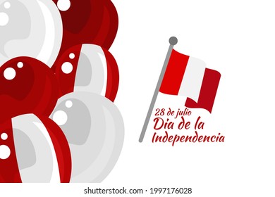 Translate: July 28, Independence day (dia de la independencia) of Peru vector illustration. Suitable for greeting card, poster and banner. 