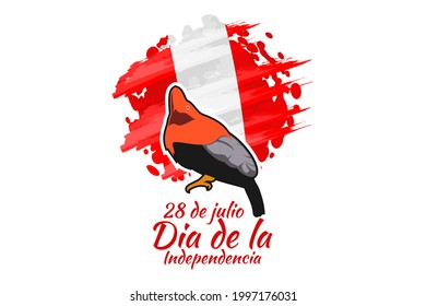 Translate: July 28, Independence day (dia de la independencia) of Peru vector illustration. Suitable for greeting card, poster and banner. 