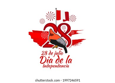 Translate: July 28, Independence day (dia de la independencia) of Peru vector illustration. Suitable for greeting card, poster and banner. 