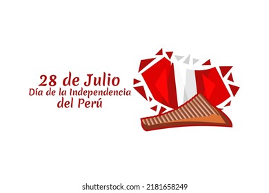 Translate: July 28, Independence day (dia de la independencia) of Peru vector illustration. Suitable for greeting card, poster and banner. 