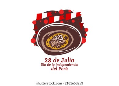 Translate: July 28, Independence day (dia de la independencia) of Peru vector illustration. Suitable for greeting card, poster and banner. 