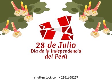 Translate: July 28, Independence day (dia de la independencia) of Peru vector illustration. Suitable for greeting card, poster and banner. 