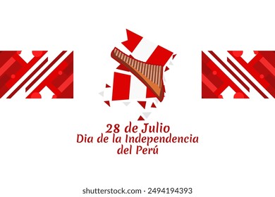 Translate: July 28, Independence day (dia de la independencia) of Peru vector illustration. Suitable for greeting card, poster and banner. 