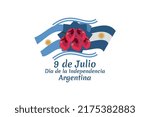 Translate: July 9, Independence day of Argentina vector illustration. Suitable for greeting card, poster and banner 
