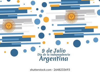 Traduzir: 9 de julho, Dia da Independência da Argentina vetor ilustração. Adequado para cartão, cartaz e banner 