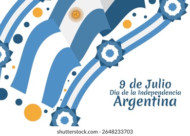 Traduzir: 9 de julho, Dia da Independência da Argentina vetor ilustração. Adequado para cartão, cartaz e banner 