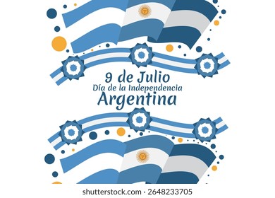 Traduzir: 9 de julho, Dia da Independência da Argentina vetor ilustração. Adequado para cartão, cartaz e banner 