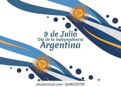 Traduzir: 9 de julho, Dia da Independência da Argentina vetor ilustração. Adequado para cartão, cartaz e banner 