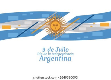 Traduzir: 9 de julho, Dia da Independência da Argentina vetor ilustração. Adequado para cartão, cartaz e banner 