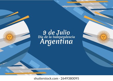 Traduzir: 9 de julho, Dia da Independência da Argentina vetor ilustração. Adequado para cartão, cartaz e banner 