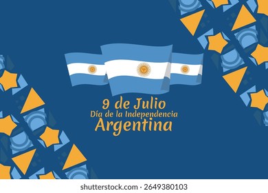 Traduzir: 9 de julho, Dia da Independência da Argentina vetor ilustração. Adequado para cartão, cartaz e banner 